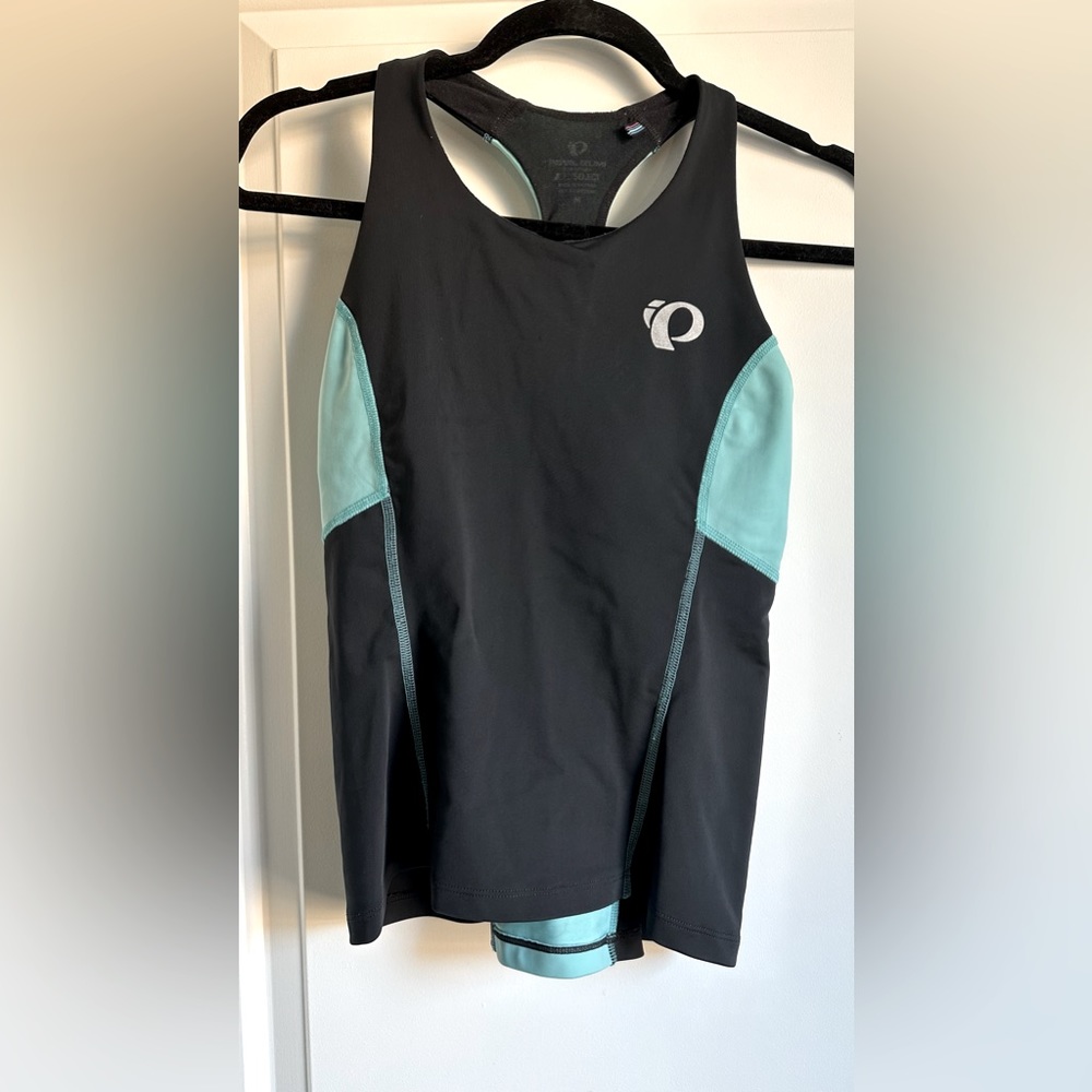 Pearl Izumi Cycling Jersey Tank Top w/ Pocket | Size: M | Color: Black/Teal Blue